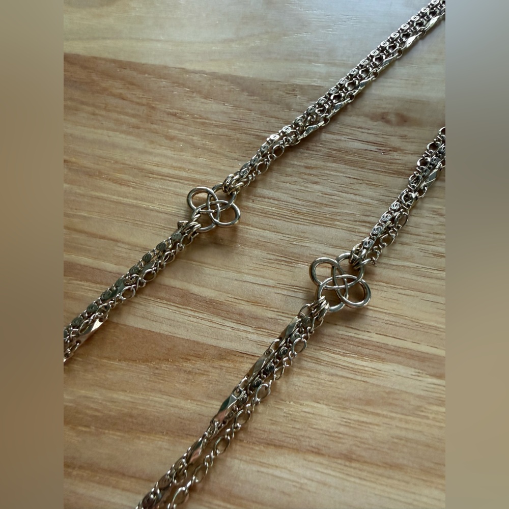 Celtic Knot 3 tier Gold Tone‎ Chain Necklace